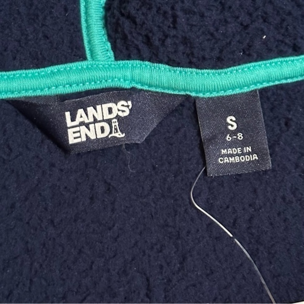 Lands’ End 1/4 Zip Up Sherpa Hoodie Size Small - Picture 2 of 7